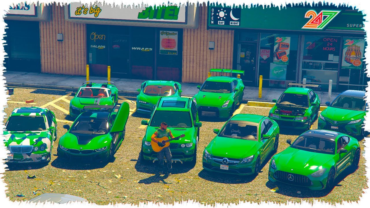 Джонни тек Жасыл түсті көліктерді ұрлады (GTA5) джонни жони
