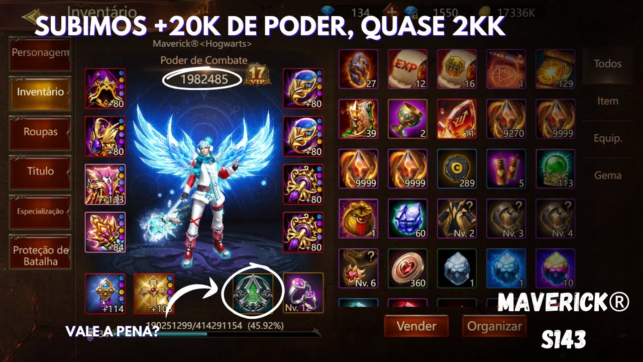 Mais uma evolução, rumo aos 2kk - Top 1 s143 - Wartune Ultra