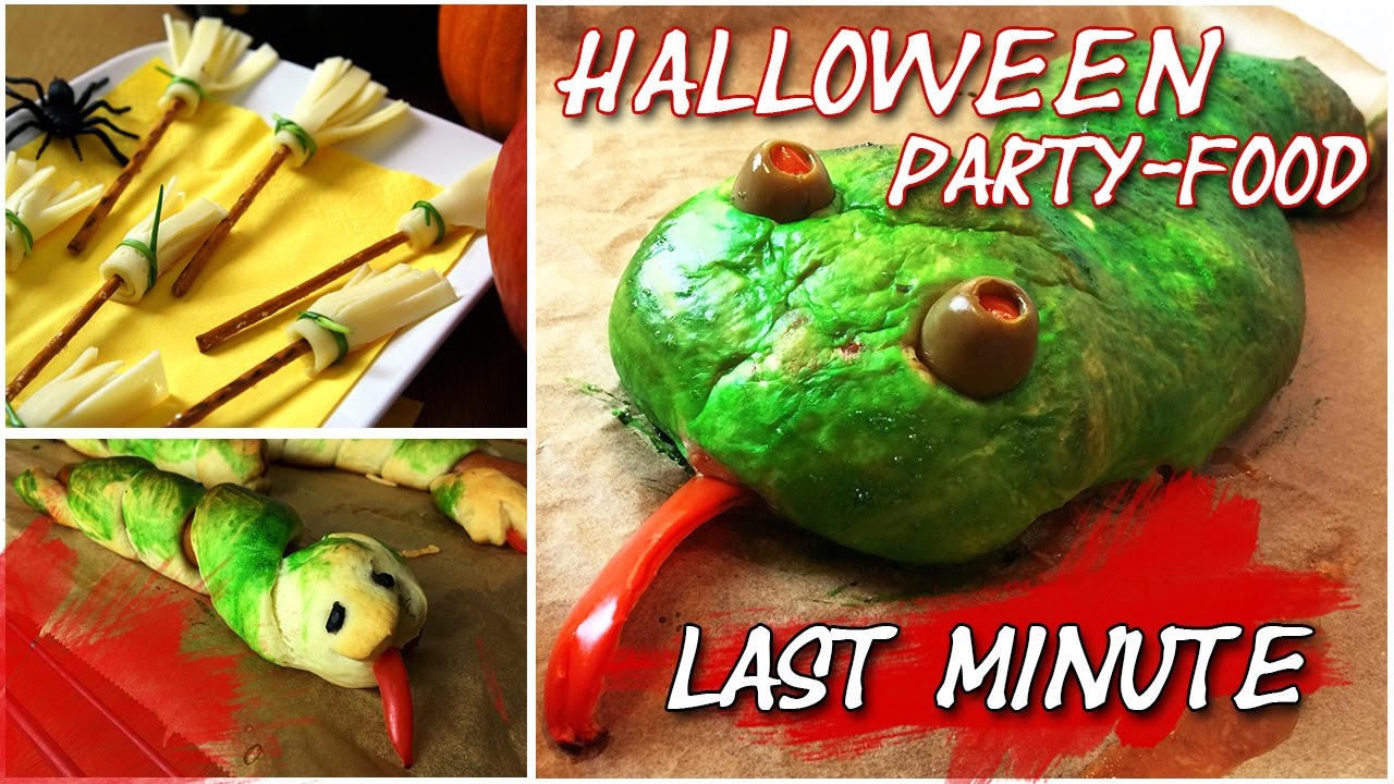 Halloween Party Food - Last Minute - Pizza-Schlange, kleine Besen... | Collchen14