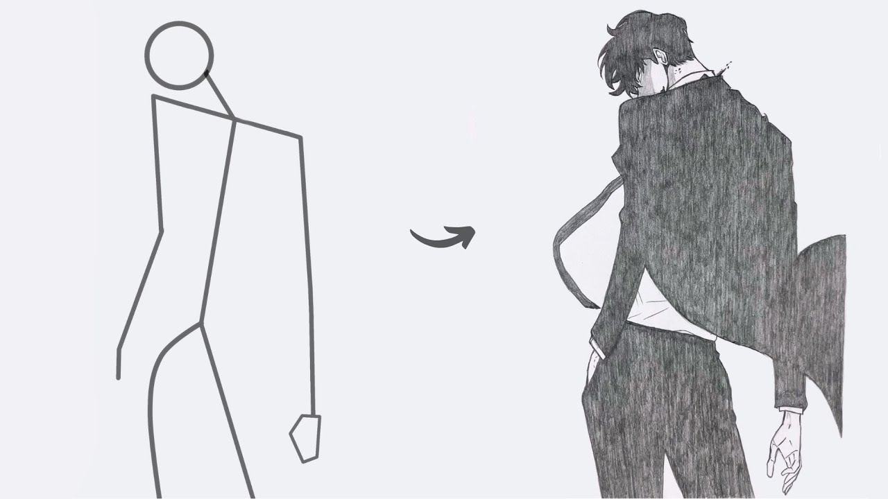 How to draw Sung Jin-woo Full Body out of Stick Man | Easy Step by Step