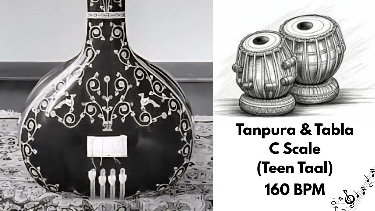 C Tanpura & Tabla || Teen Taal 160 Bpm || Scale C