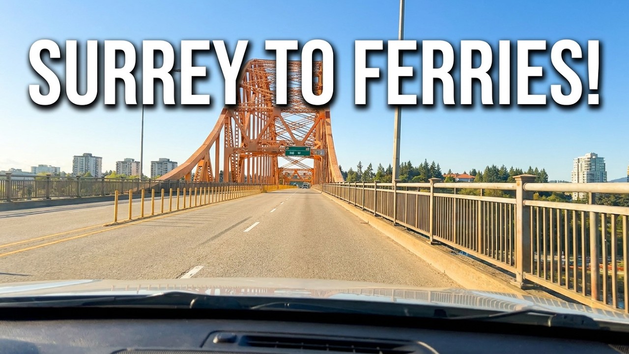 Surrey, BC to Tsawwassen BC Ferries port terminal morning joyride
