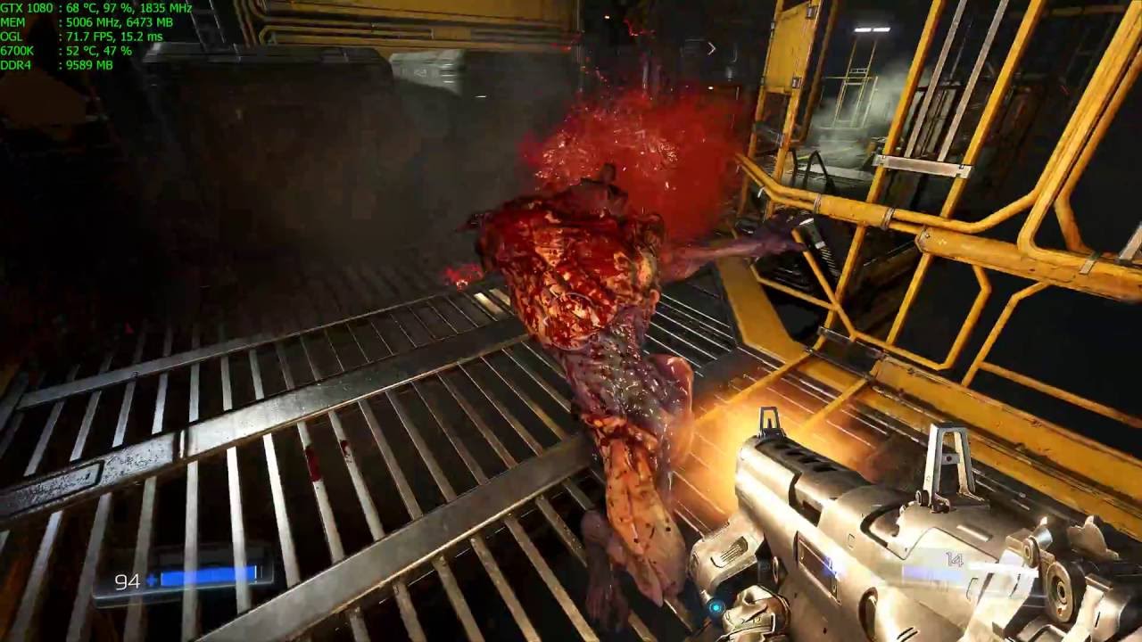 Sager NP9172 (Clevo P775DM3) DOOM 2016 4K Gameplay GTX 1080