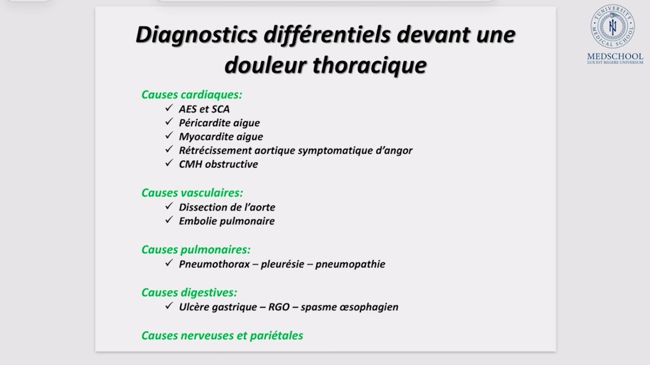 🔴 Extrait de séance en direct — Objectif 22 : Douleurs thoraciques aiguës