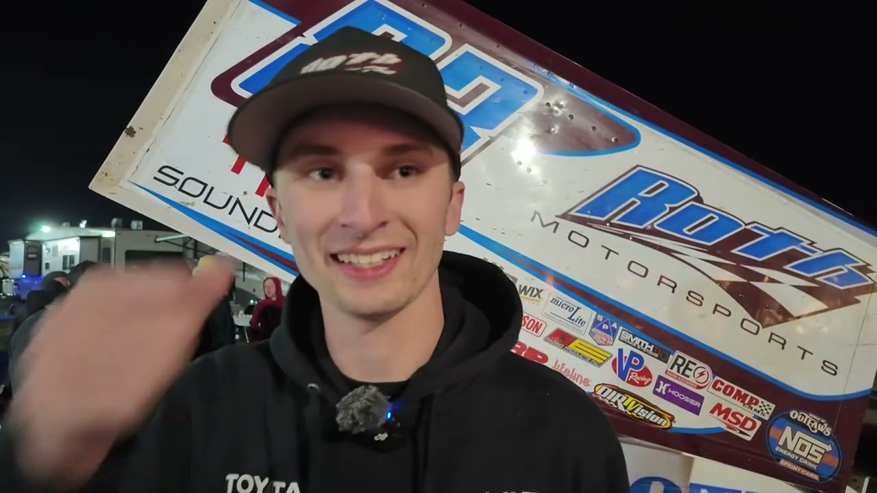 Бадди Кофойд обсуждает свою победу в пятничном этапе World of Outlaws DIRTCar Nationals в Волусии.