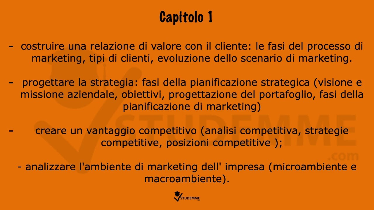 VIDEO RIASSUNTO MARKETING PARTE 1/3
