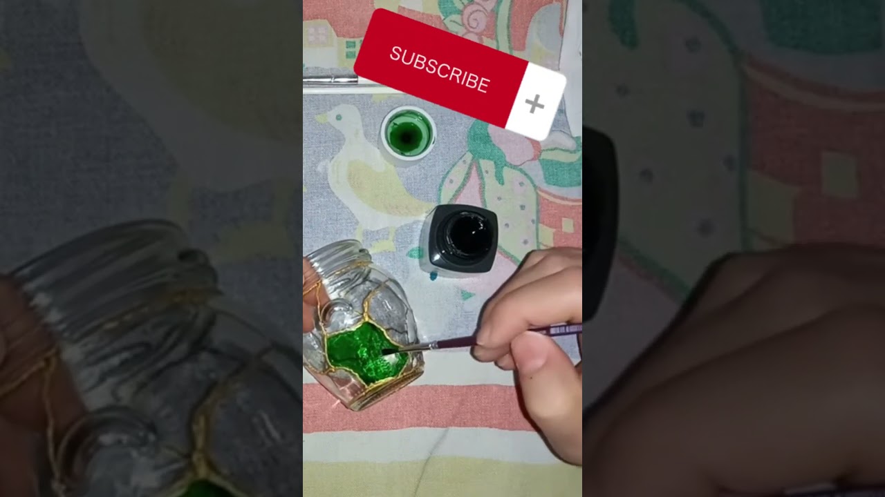 #Shorts | Pittura su vetro | Glass painting | Glass decoration | DIY