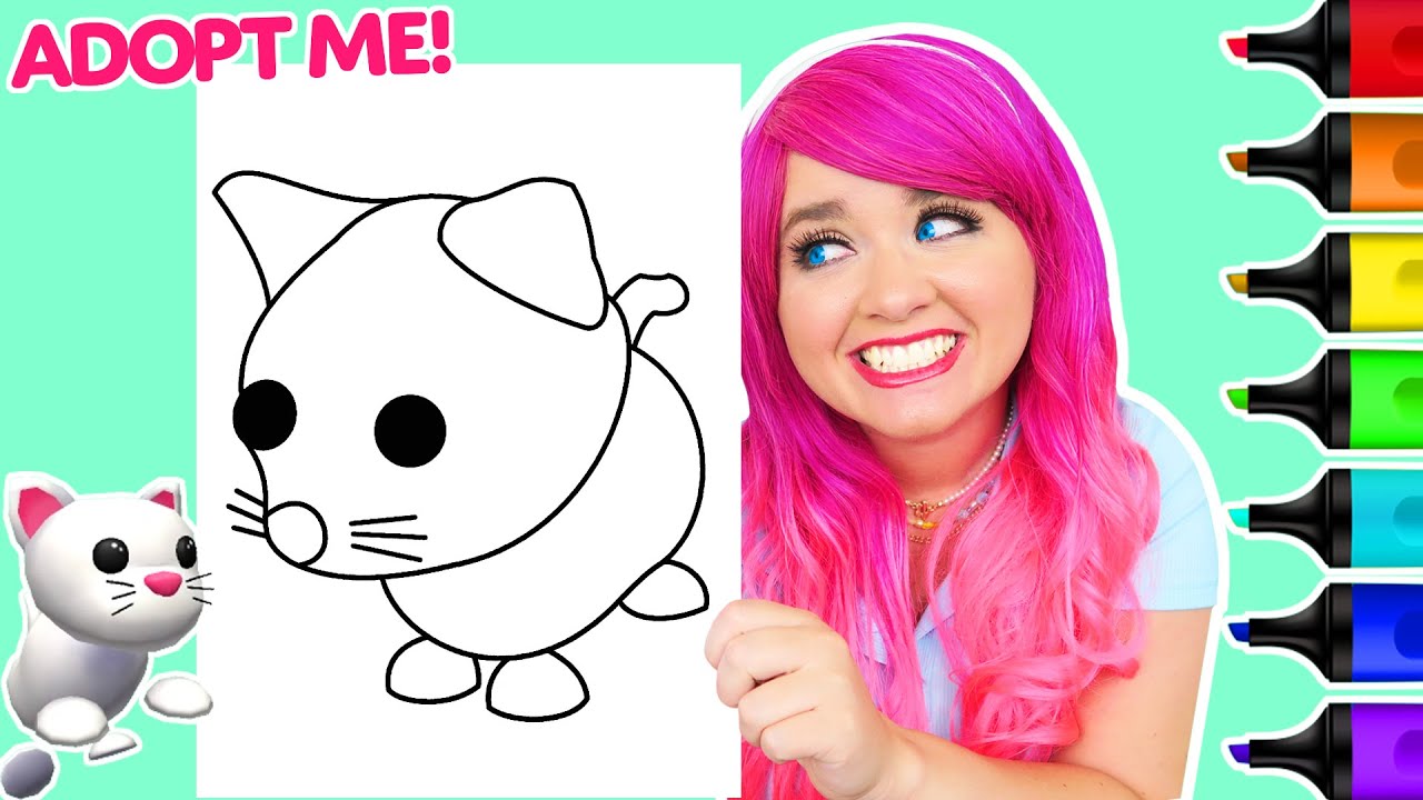 Coloring Adopt Me Cat 🐱 | Roblox Adopt Me Coloring Page | Ohuhu Paint Markers