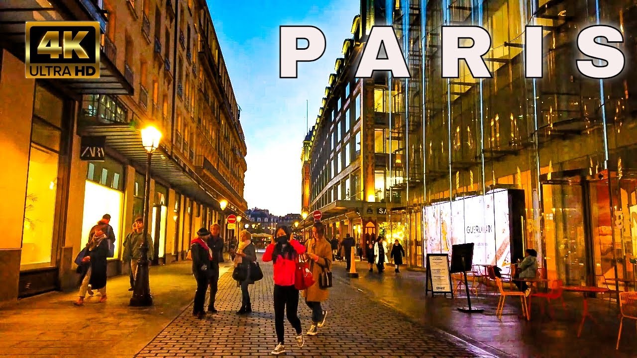 🇫🇷Paris, France 4K Evening Walk - 2nd Arrondissement - 1st Arrondissement
