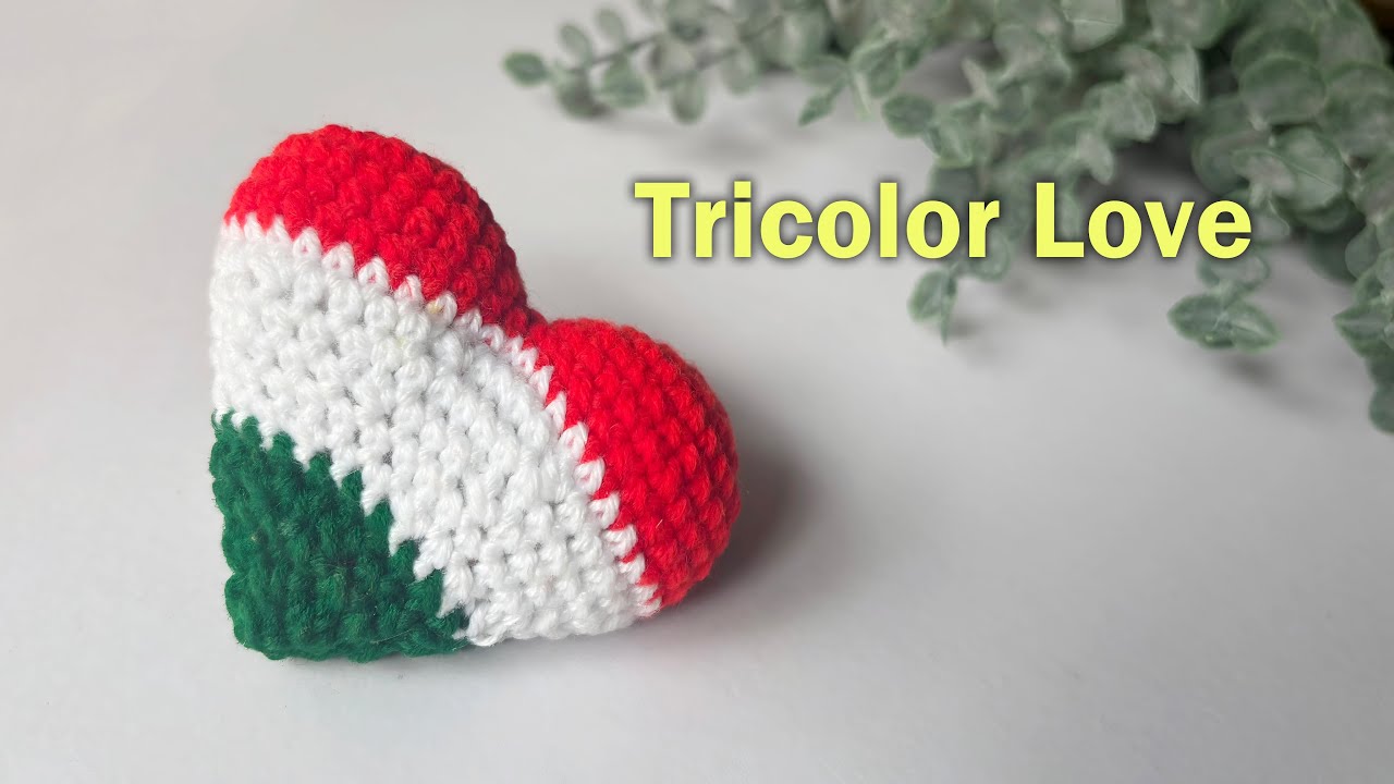 Easy Tricolor Crochet Heart ❤️ | Handmade with Love & Pride