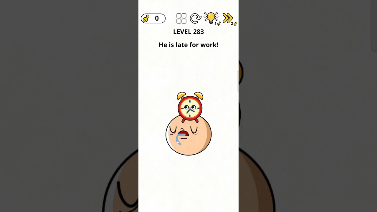 brain games IQ challenge level 283 He is late for work
