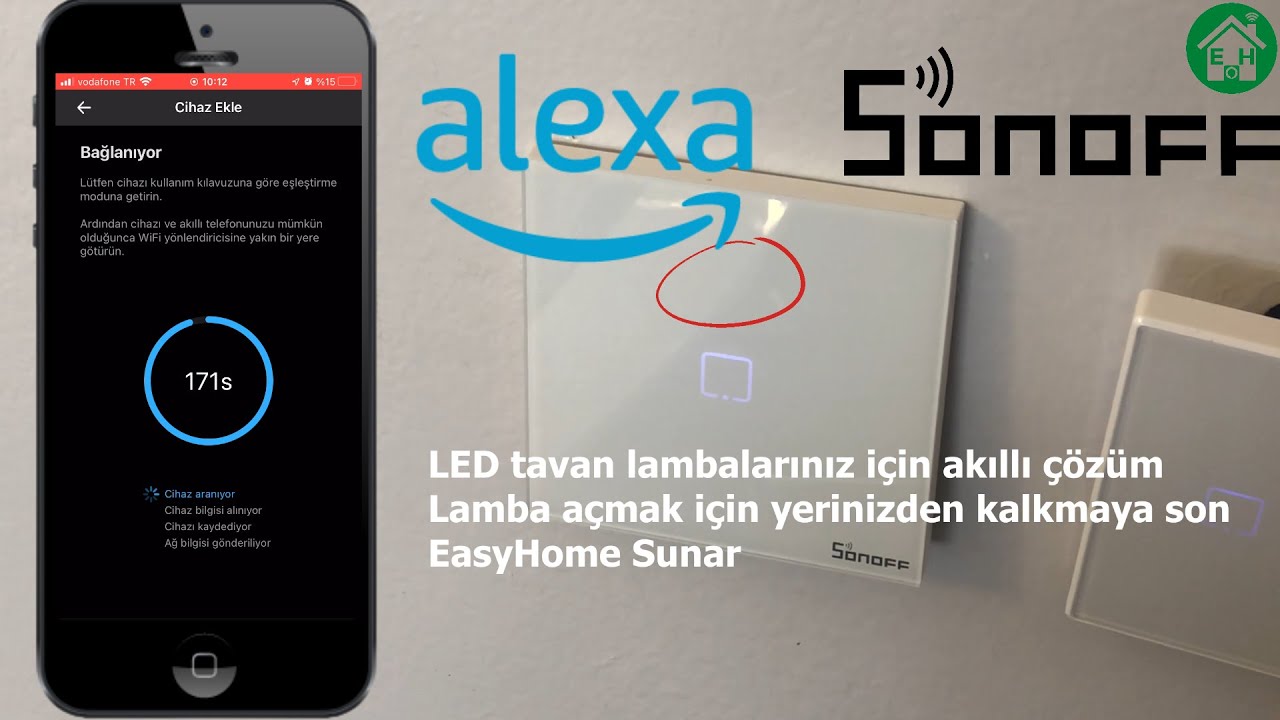 SONOFF Wi-Fi Smart Wall Switch (Akıllı duvar anahtarı)(TX-T0EU1C)- Amazon Alexa ile akıllı yaşamlar