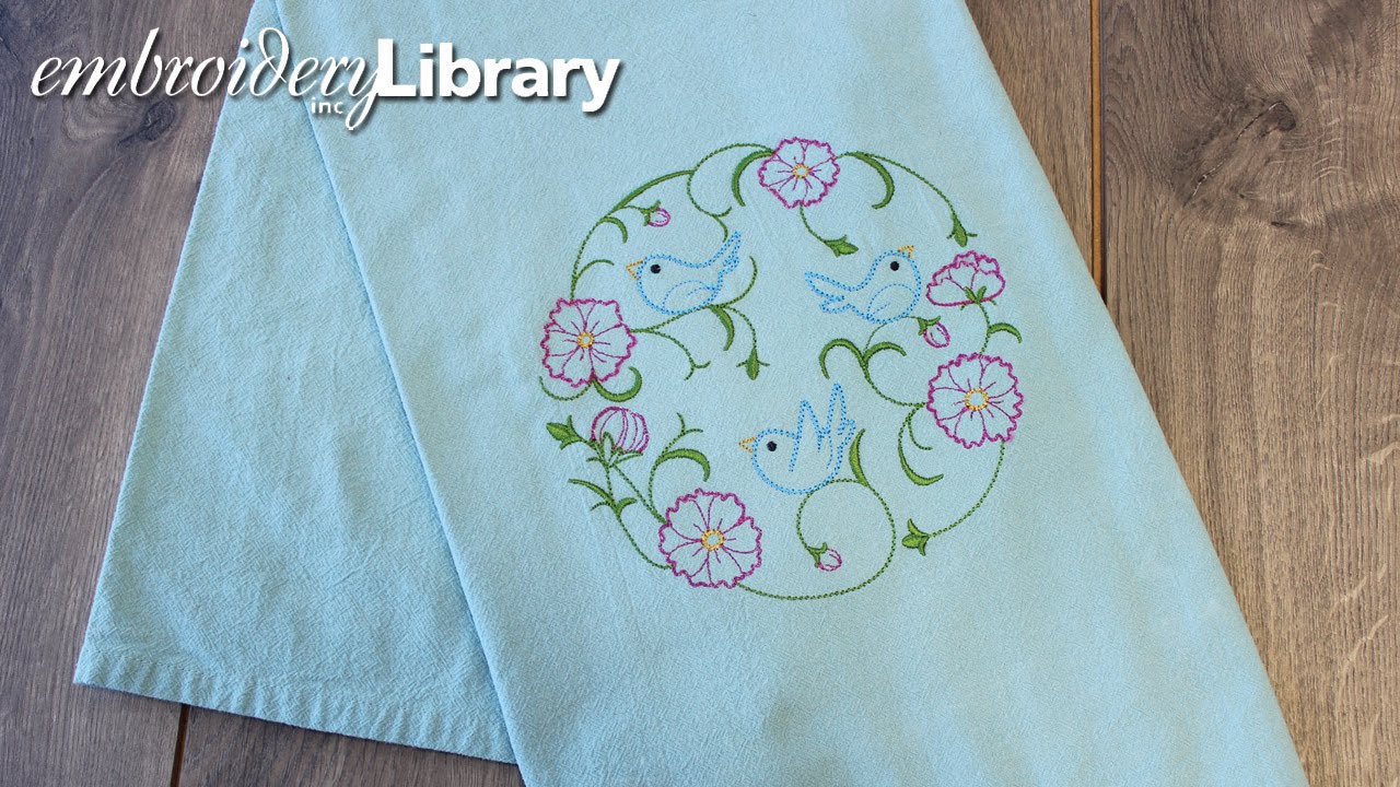 Embroidering on Floursack Kitchen Towels