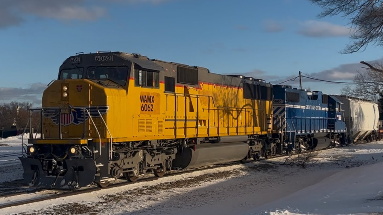 GLC Great Lakes central railroad coming into Clare at 4:51 PM