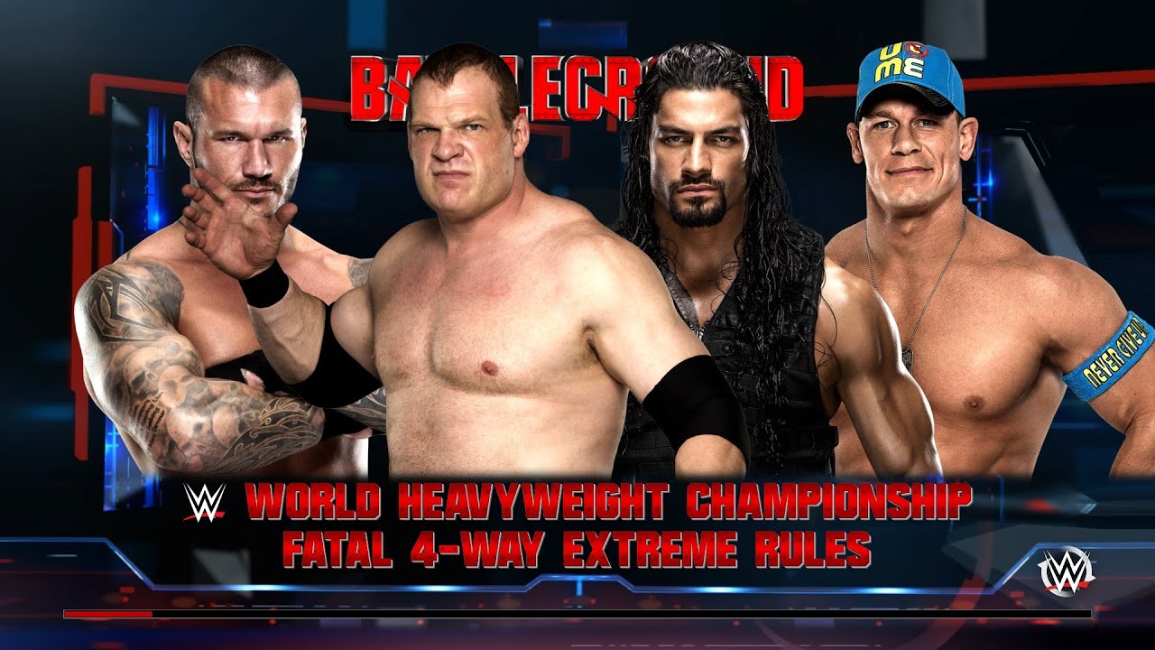 Randy Orton vs. Kane vs. Roman Reigns vs. John Cena |Championship Fatal 4-Way Full Match | WWE 2K16