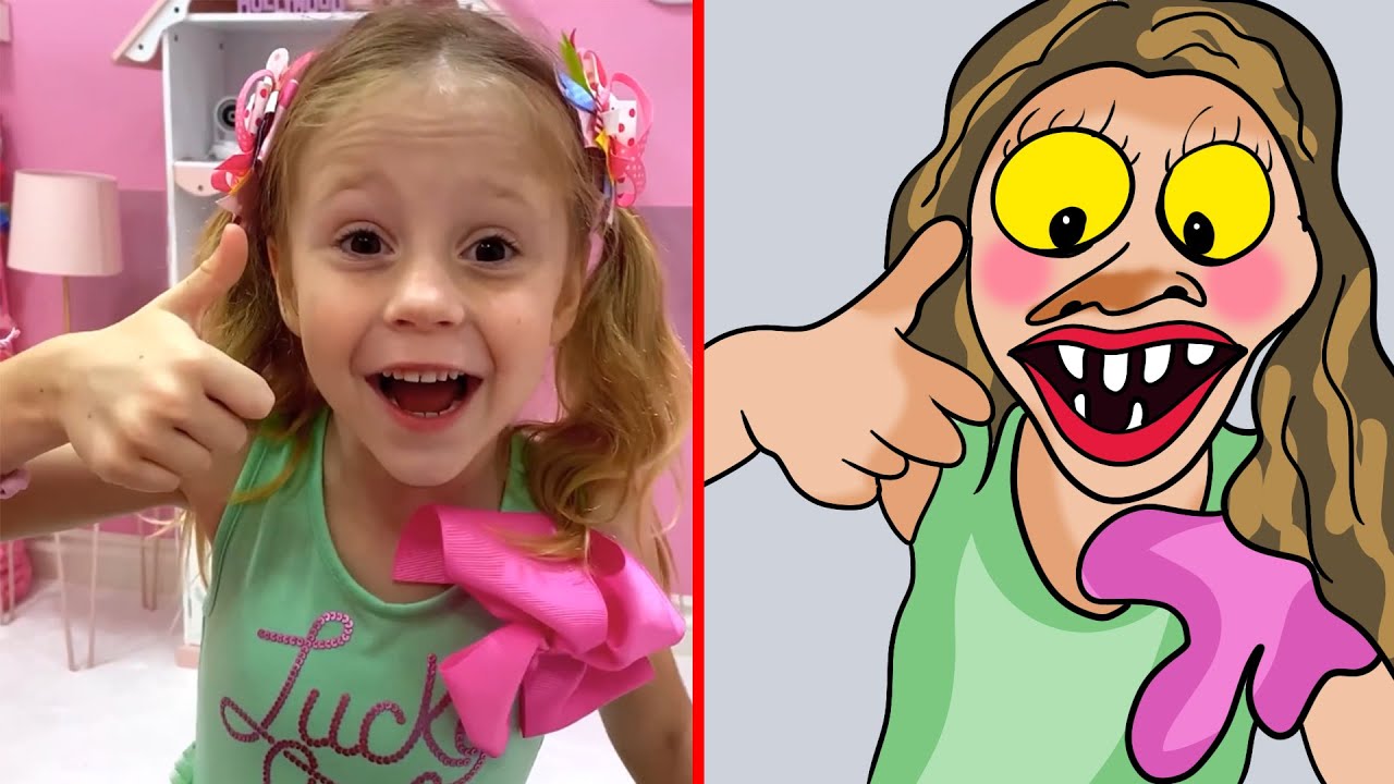 Nastya teaches dad to eat healthy food and exercise | Funny drawing meme