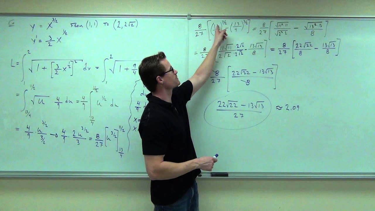 Calculus 1 Lecture 5.4: Finding the Length of a Curve on a Plane