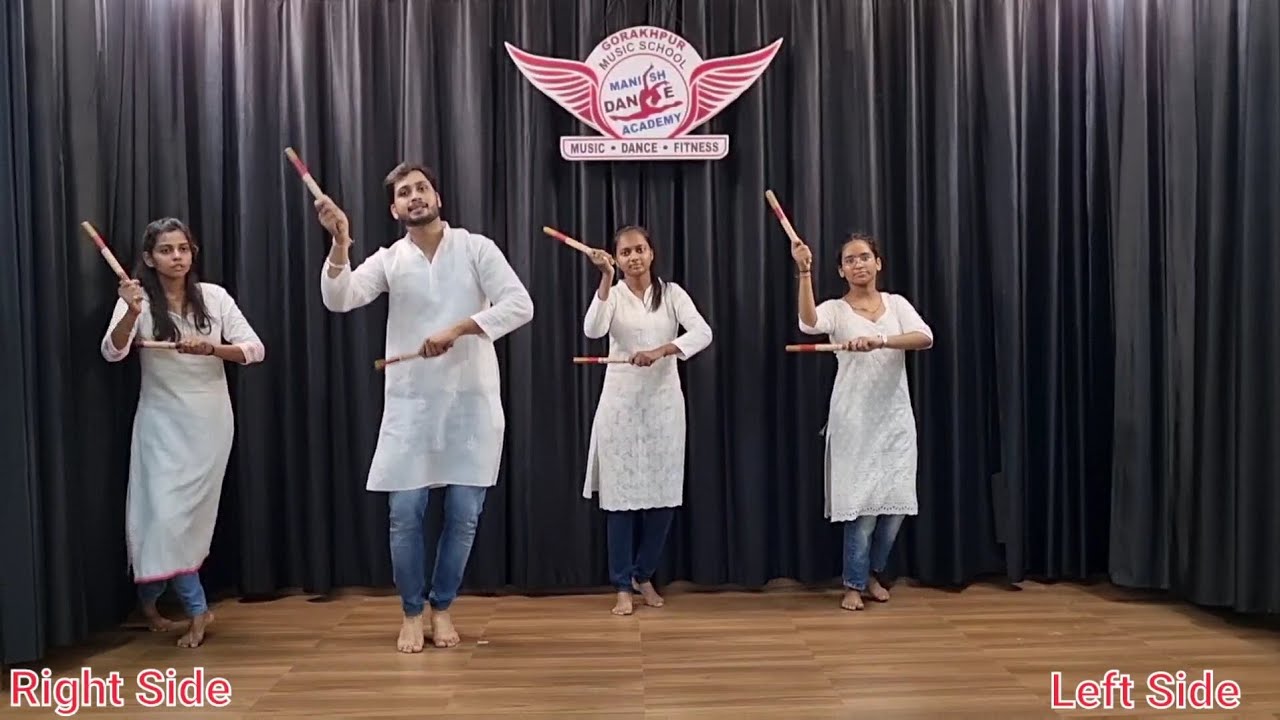 Dandiya Dance 16 Step Tutorial//Manish Sir,Khushi Mam,Kavya & Priyanka/ #manishdanceacademy #dandiya