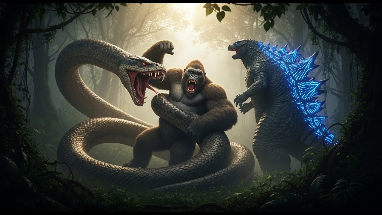 King Kong And Godzilla vs Titanoboa: Epic Jungle Showdown