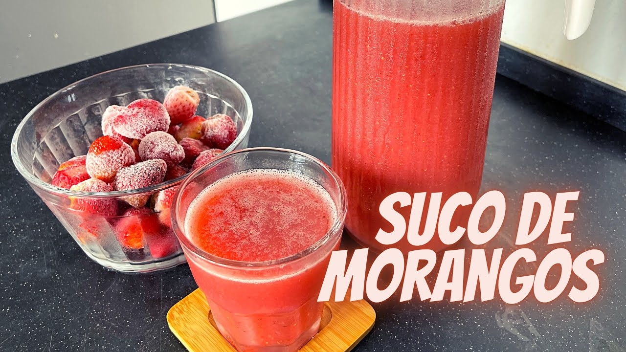 Como fazer suco de morango natural com água - o melhor suco de morango 🍓 | #sucodemorangonatural