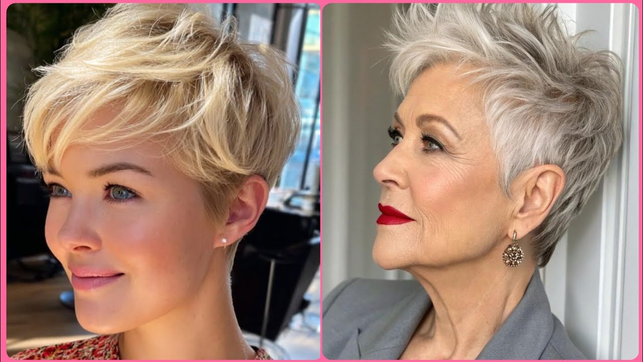 Elegant Hairstyles for Women Over 50+ 60+ 70+ / latest pixie cutting ideas 2026 #pixiecuts 