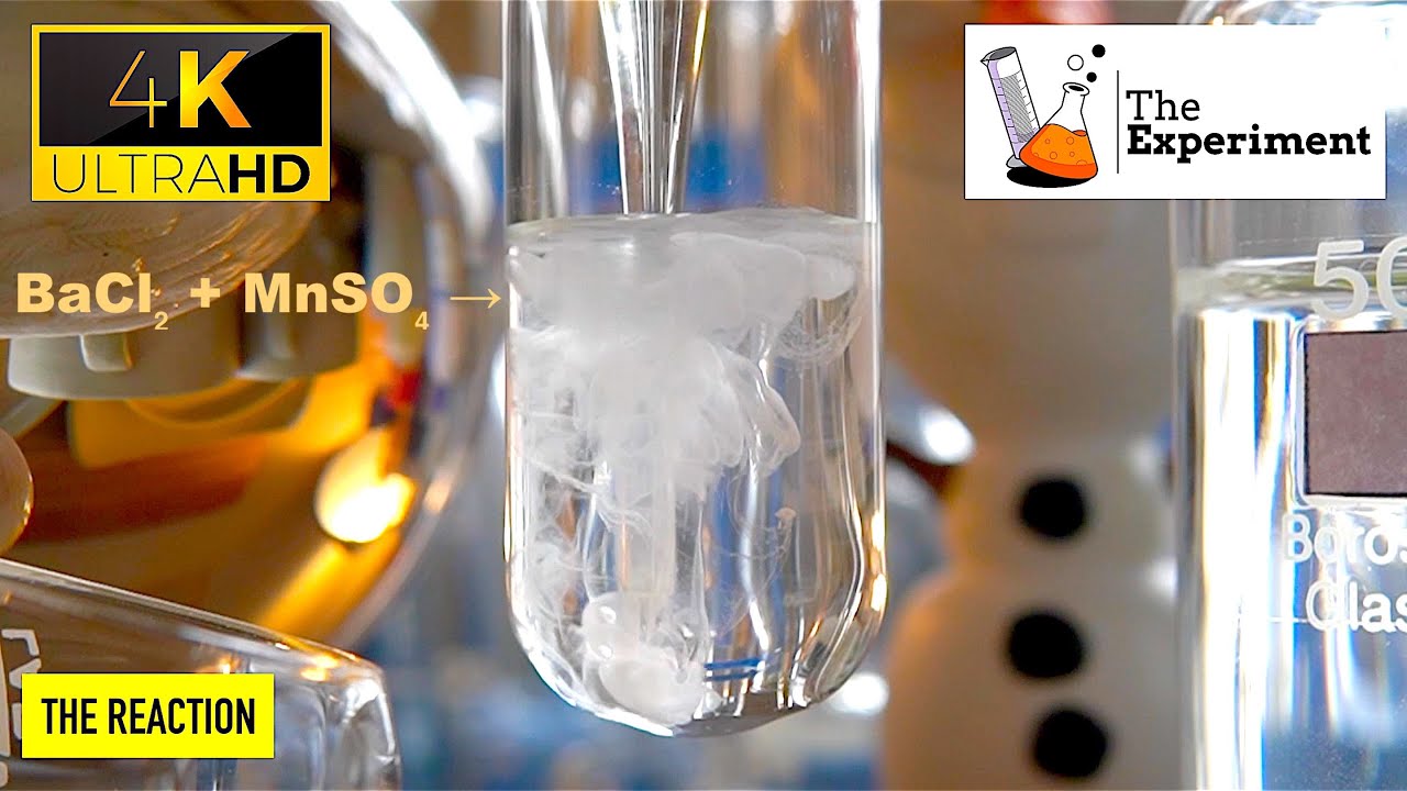 What happens when Barium Chloride (BaCl2) and manganese (ii) sulfate (MnSO4) reacts with each other?