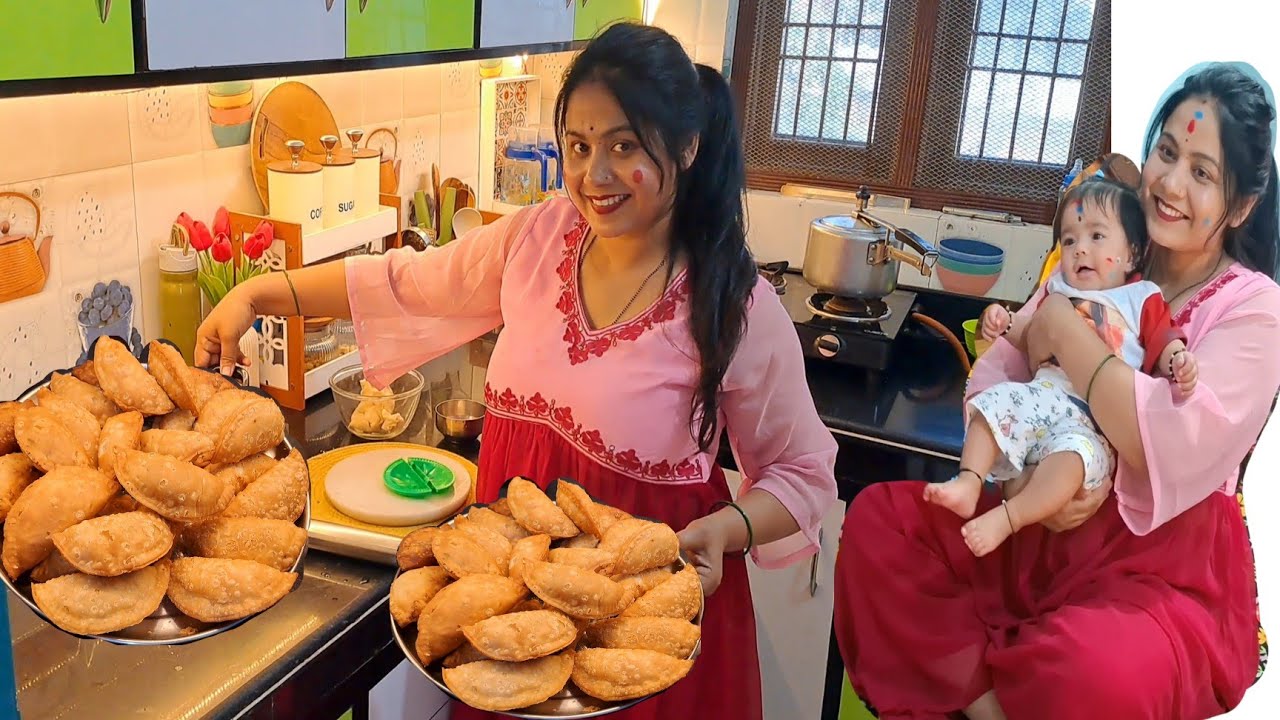 इस बार की स्पेशल होली,🌸 होली वाले दिन बनाई स्वादिष्ट गुजिया 🥰