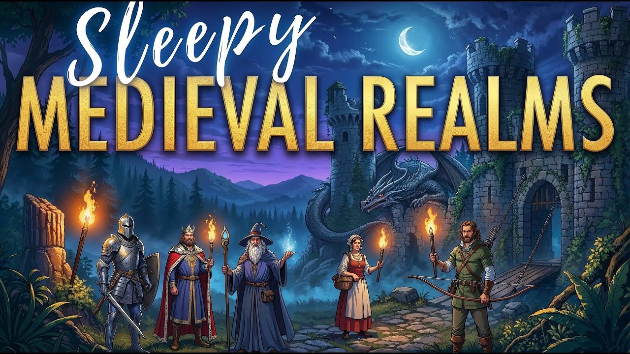 Sleep in Medieval Fantasy Tales: Magic, Dragons & Knights | RAIN & FIRE ASMR