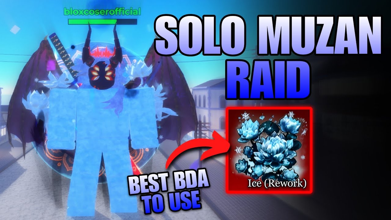 Using Ice Rework to SOLO MUZAN RAID | Demon Blade Roblox