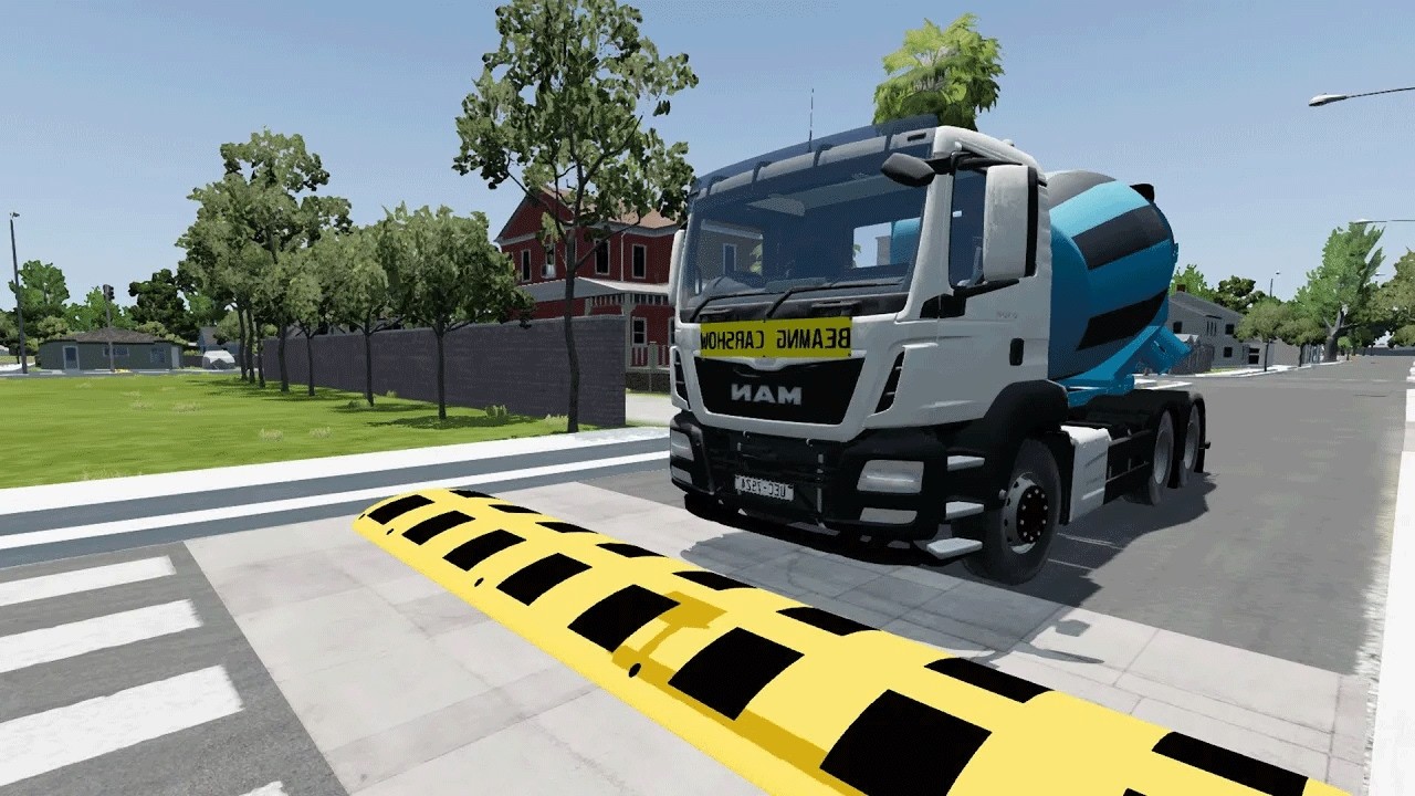 Trucks Cars Vs Massive Speed Bumps – Cars Vs Upside Down Speed Bump - BeamNG Drive