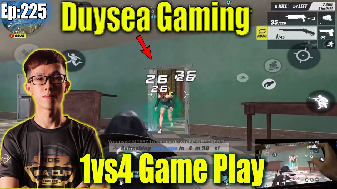 Duysea Ros 1vs4,Duysea SMG Kill All,Duysea Gaming,Rules of Survival,Ep:225