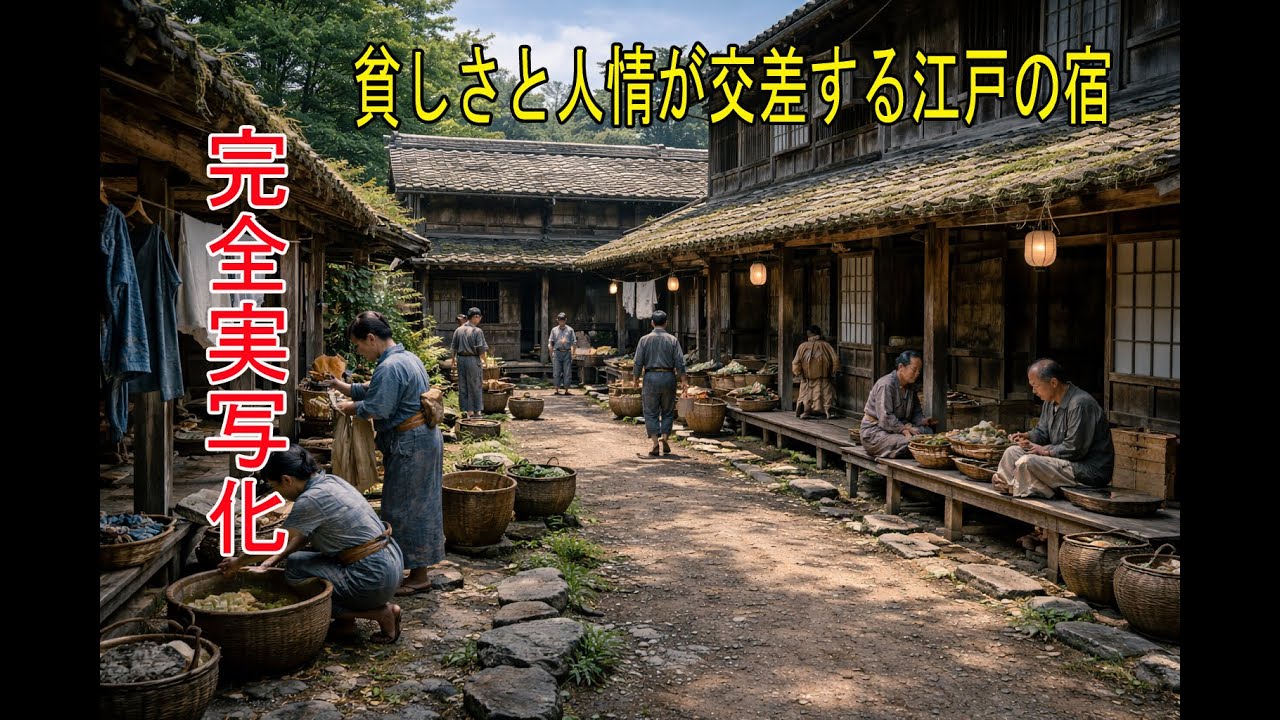 【AI完全再現】 江戸の旅籠に見る庶民の生活―身を寄せ合って過ごす夜の安宿