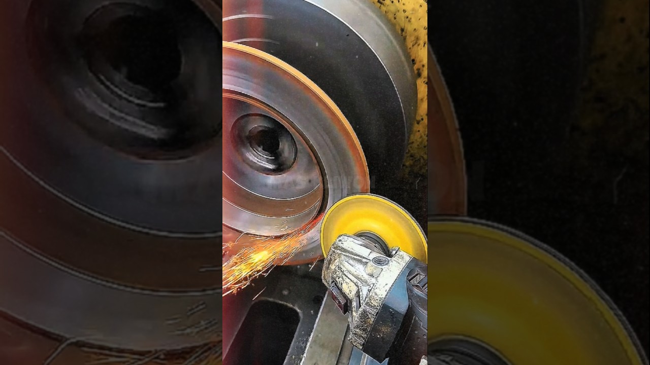 mechanics scrape off the rust layer and smooth the disc surface#shorts #satisfying #engineering #diy