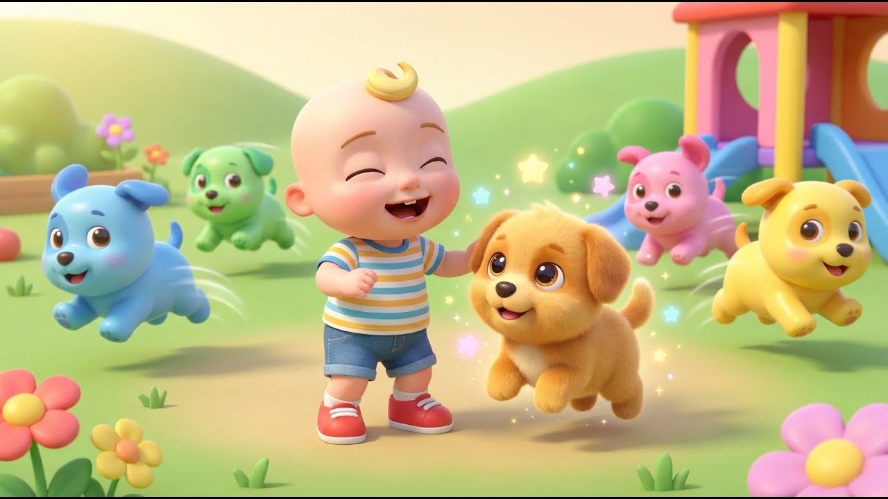Counting Puppies Playing in the Park | Fun Counting & Animal Nursery Rhyme for Kids