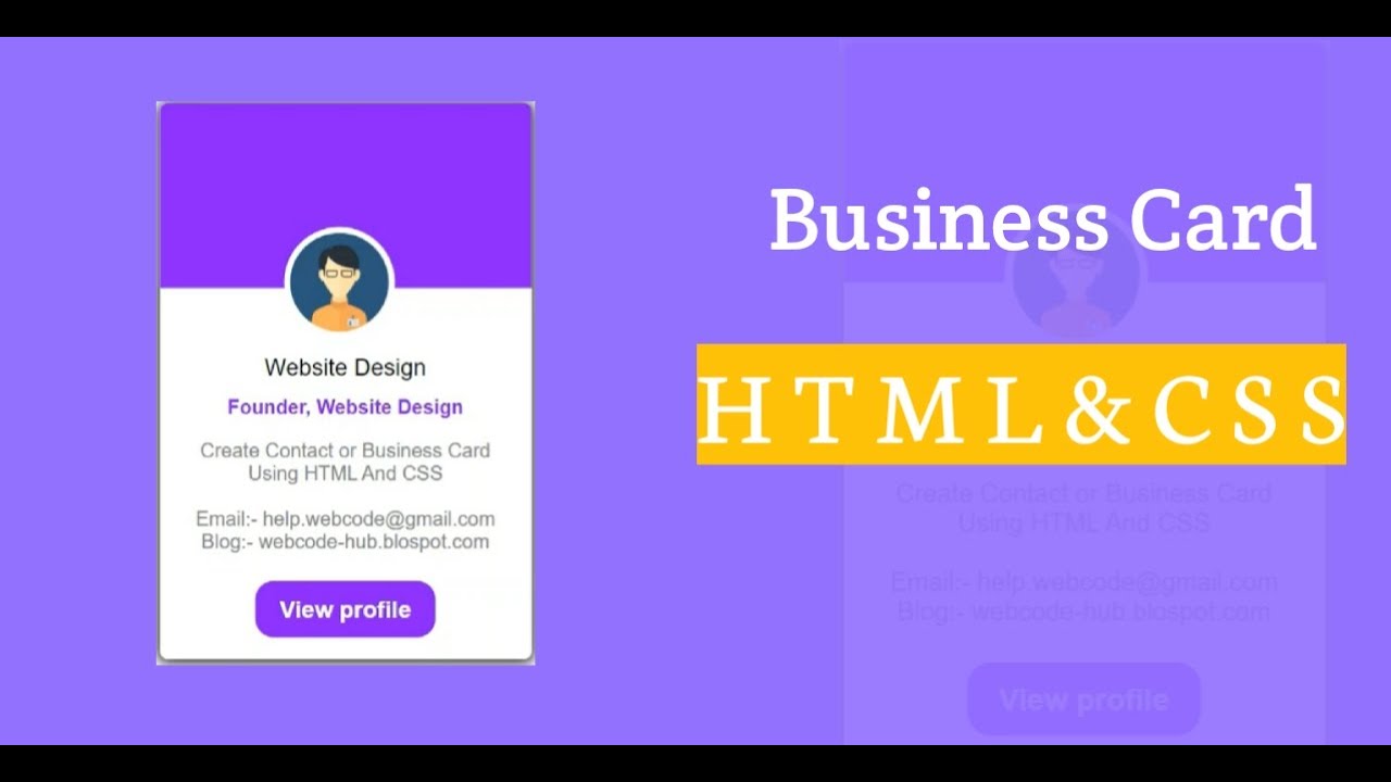 Create Business Card Using HTML And CSS - Website Design