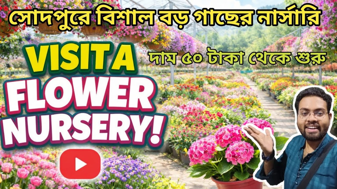 বিশাল বড় ফুলের নার্সারি ঘুরে এলাম।। Sodepur Biggest Plant nursery l বনবিতান সোদপুর flower নার্সারি