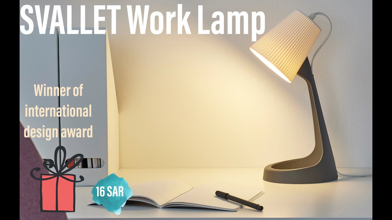 SVALLET Work lamp, dark grey, white