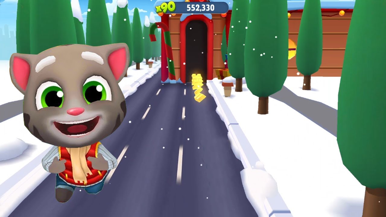 talking tom gold run - Frozen Tom unlocks Angela’s night in the snow world race - Part 126 !