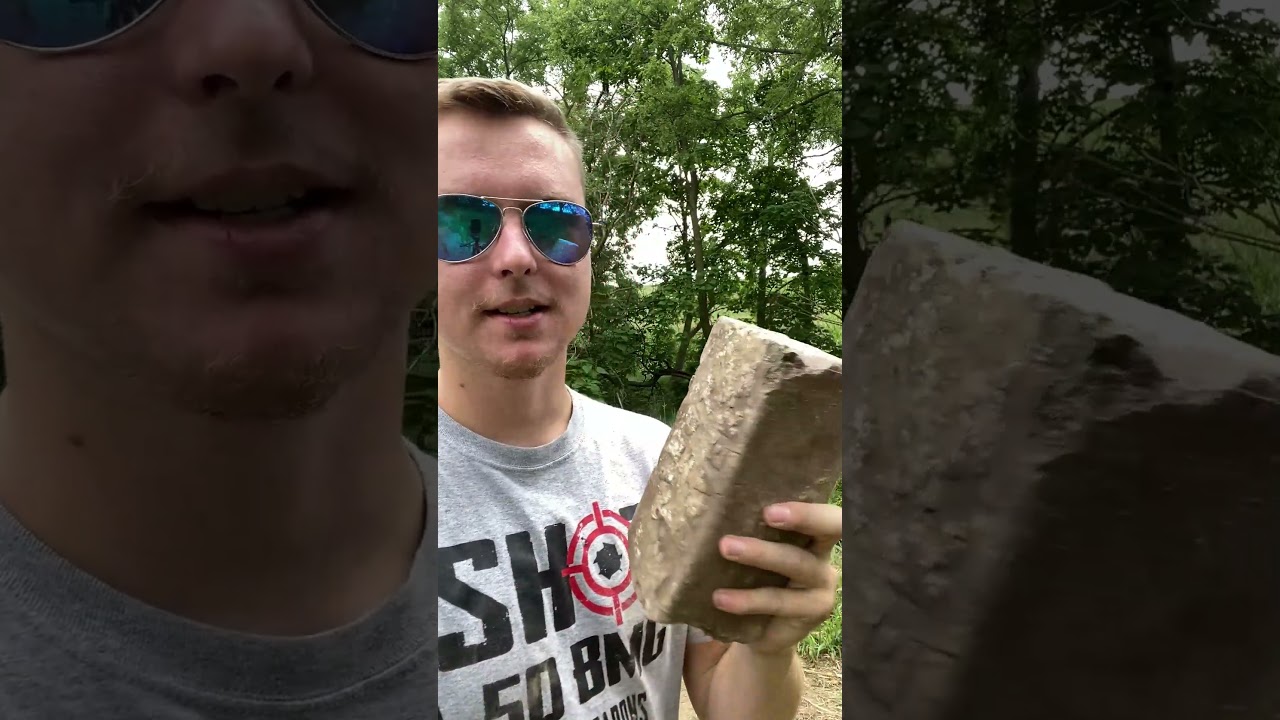 How Many Bricks Does It Take To Stop A .17HMR? #shorts #fyp #gun #firearms #2agun #blowup #brick
