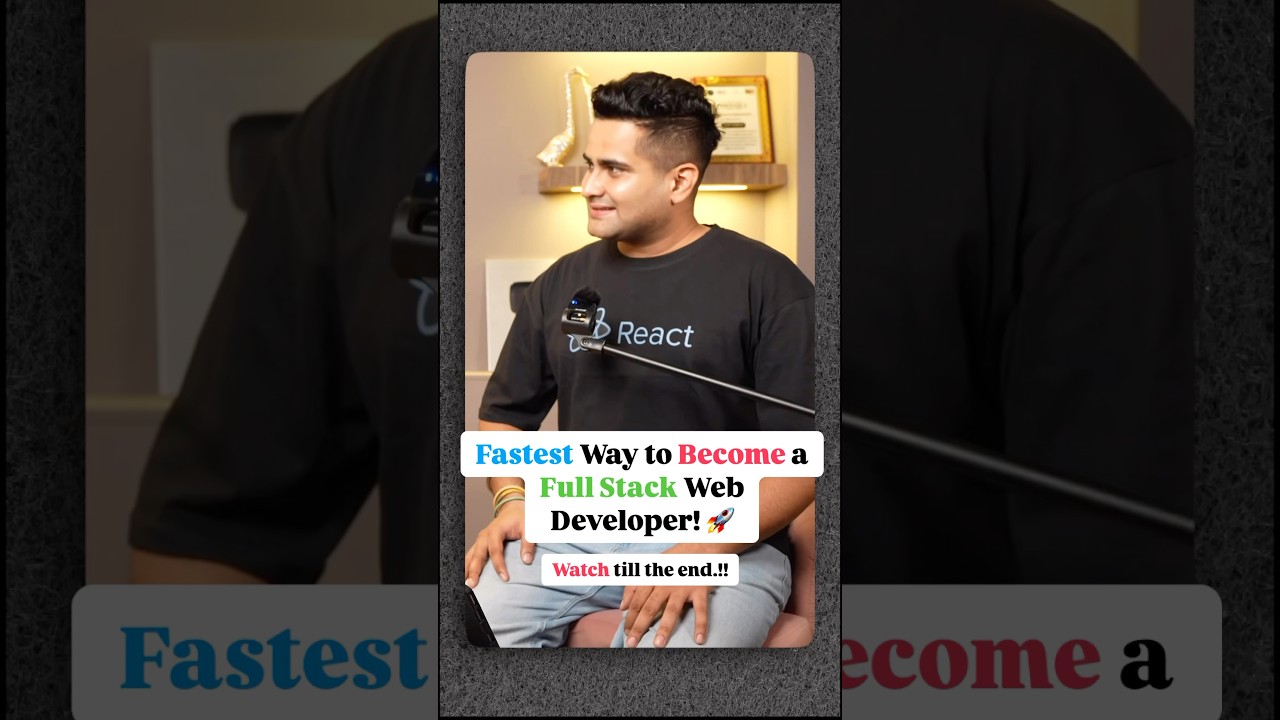 Fastest Way to Become a Full Stack Web Developer! 🚀 Roadmap 2025 &ndash; Must Watch! 🔥 #shorts