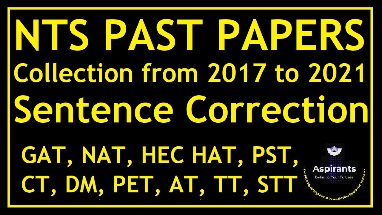 Top 34 Most Repeated Sentence Correction MCQs | NTS Past Paper | GAT, HEC-HAT, NAT, CT, PST, AT & DM