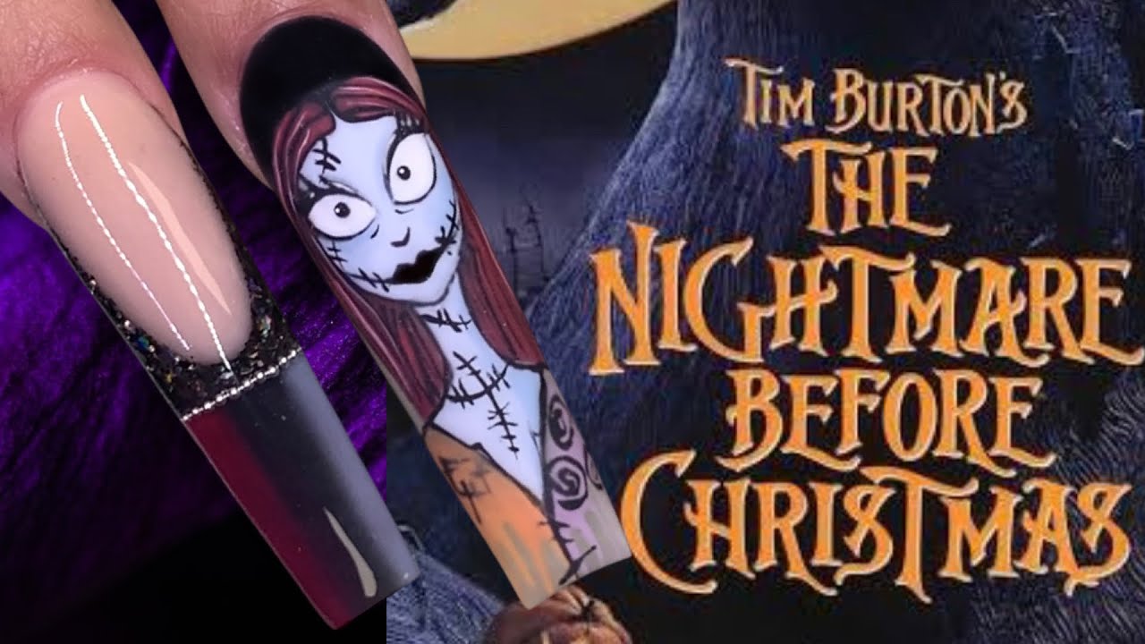 🎃🦇Nightmare Before Christmas Sally nails✨