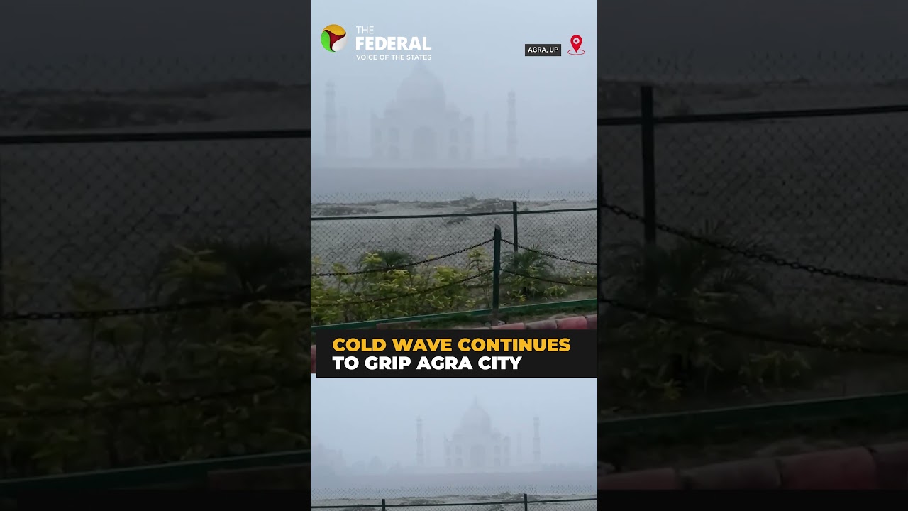Taj Mahal shrouded in thick fog amid cold wave | #shorts