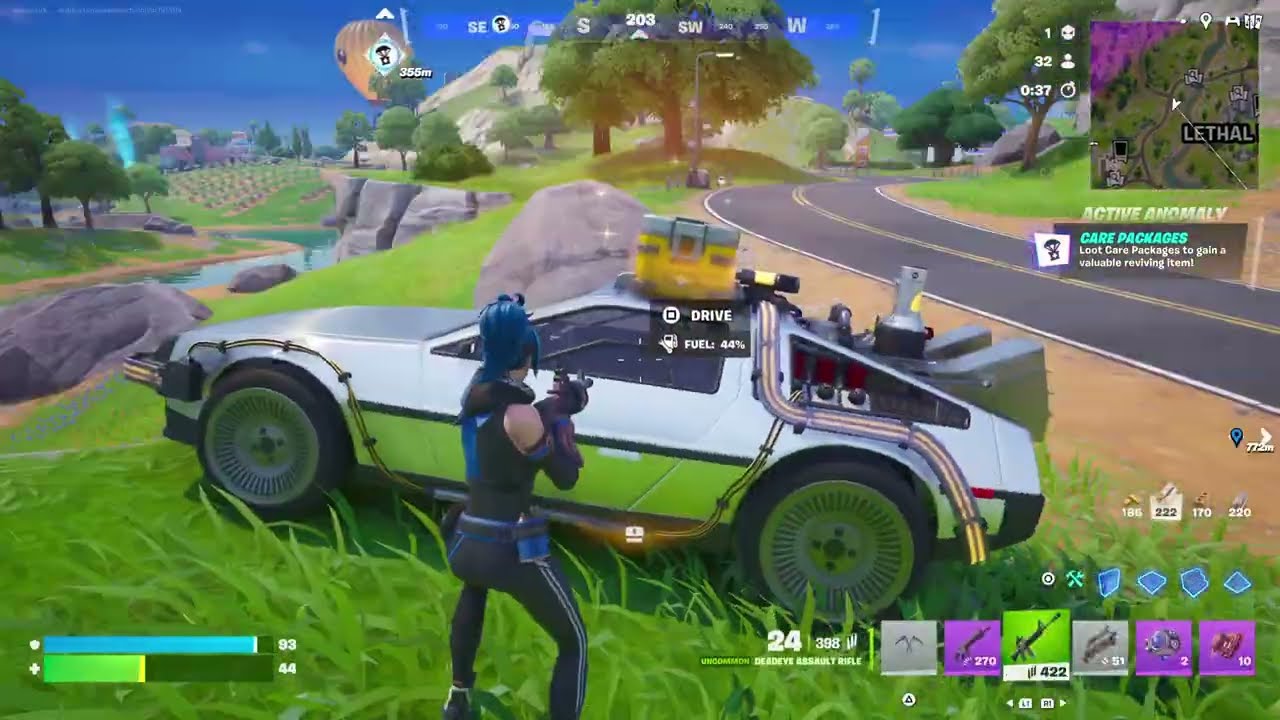 Fortnite Love and Legends Battle Royale with 5 awesome elims, DeLorean car, and got 🥈