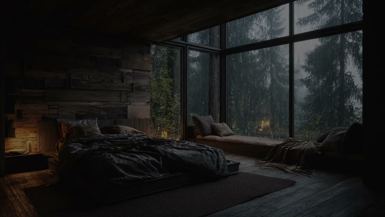 Thunder Rolling Through Distant Hills ⛈️ As Rain Falls In Long Silver Threads