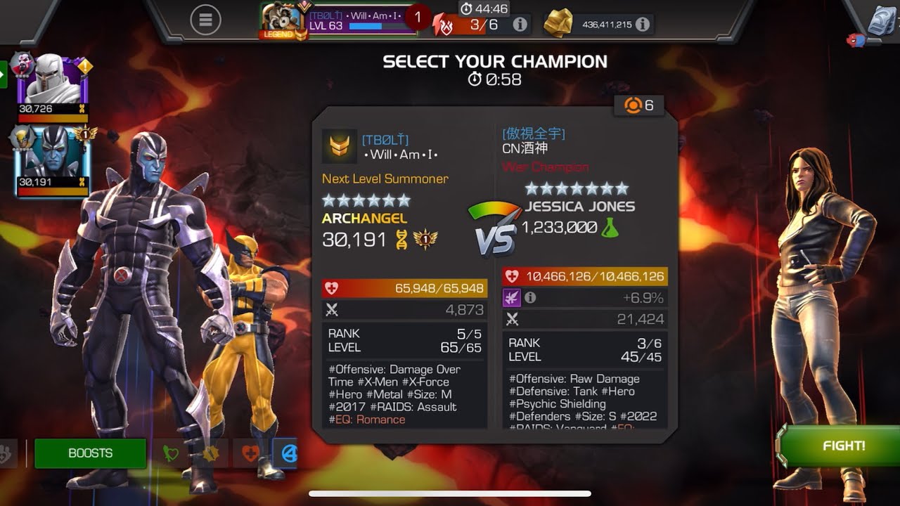 Alliance War S58W11 Archangel vs Jessica Jones on Node 3 #mcoc