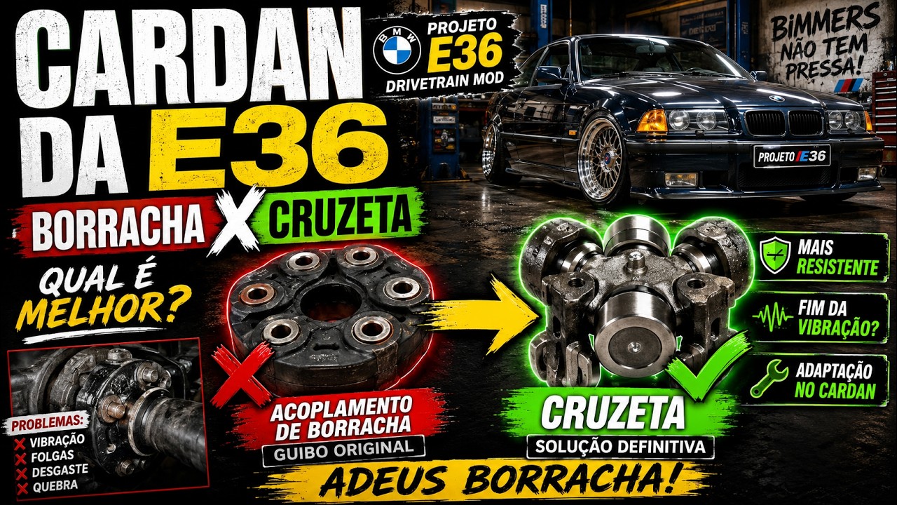 Como eliminar de vez o bolachão da BMW E36 instalando cruzeta no cardan, Omega,Opala,audi e Chevette