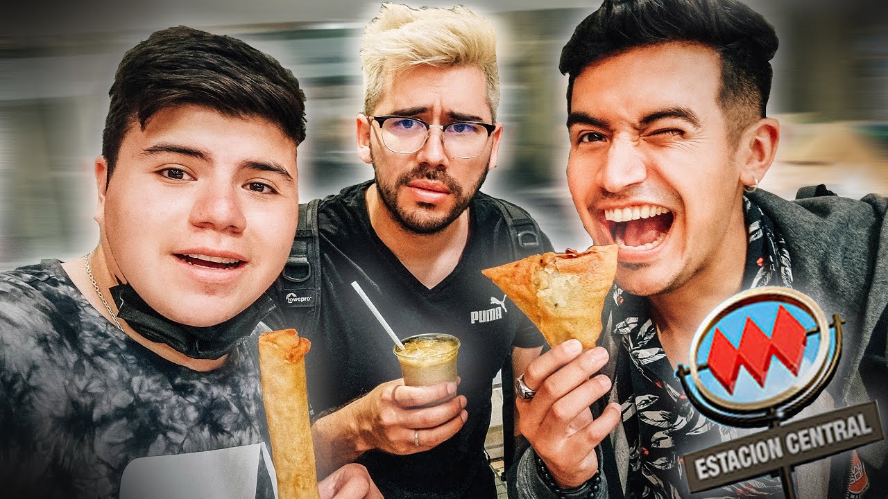 PROBANDO COMIDA CALLEJERA ESTACION CENTRAL | LA RUTA DEL METRO 6 🚇 @LeoBascu&ntilde;an y @joapictex