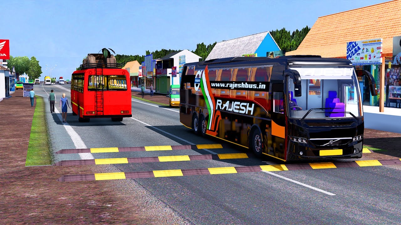 Realistic Indian Volvo Bus Driving | Struggle to Overtake | VRL B9r Volvo | Rajesh Volvo Bus