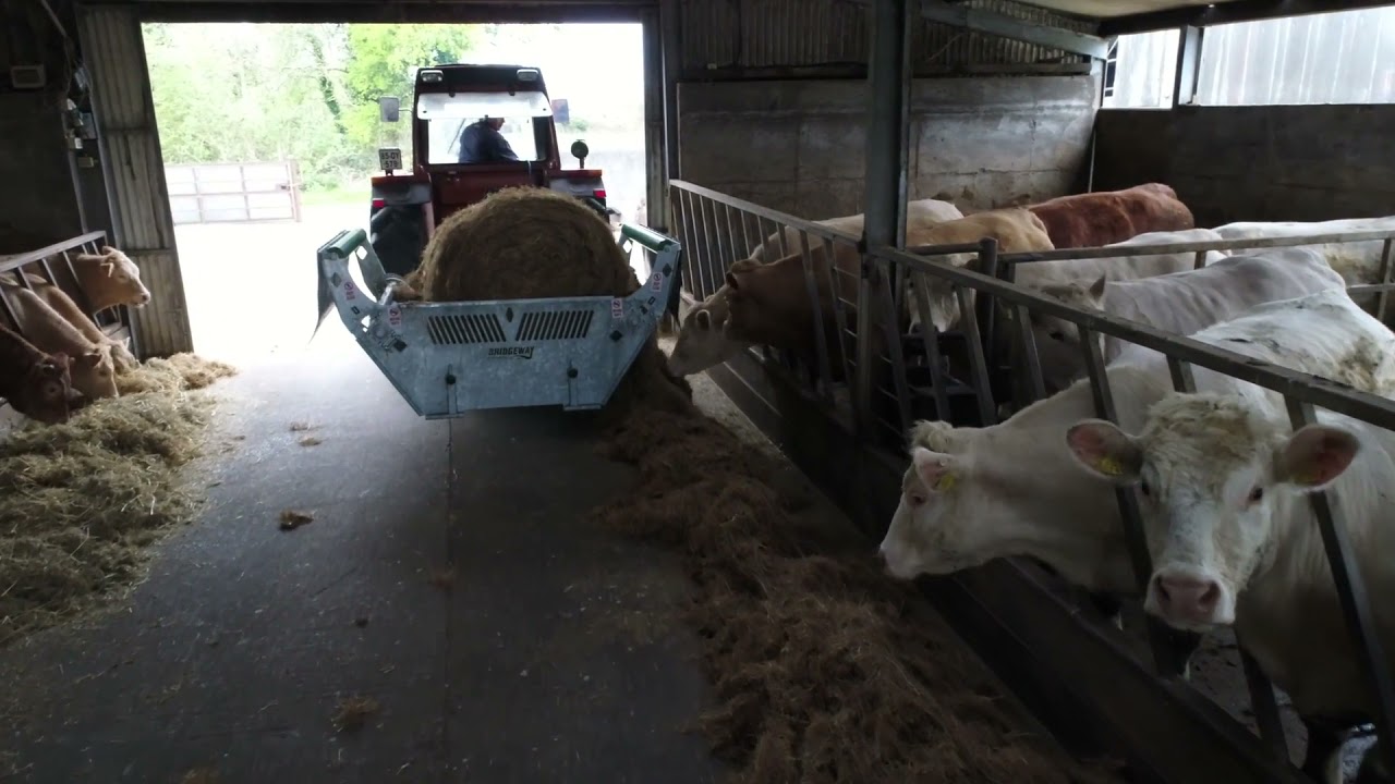 McLaren Tractors Bridgway Diamond galvanised bale unroller in action
